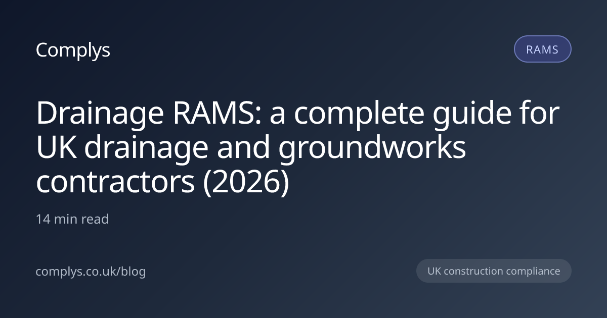 Drainage RAMS: a complete guide for UK drainage and groundworks ...